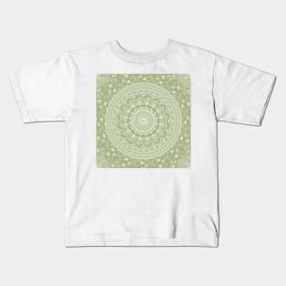 Secret garden mandala in pale green Kids T-Shirt